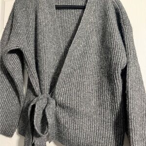 Guess Charcoal Knit Cardigan with Tie
